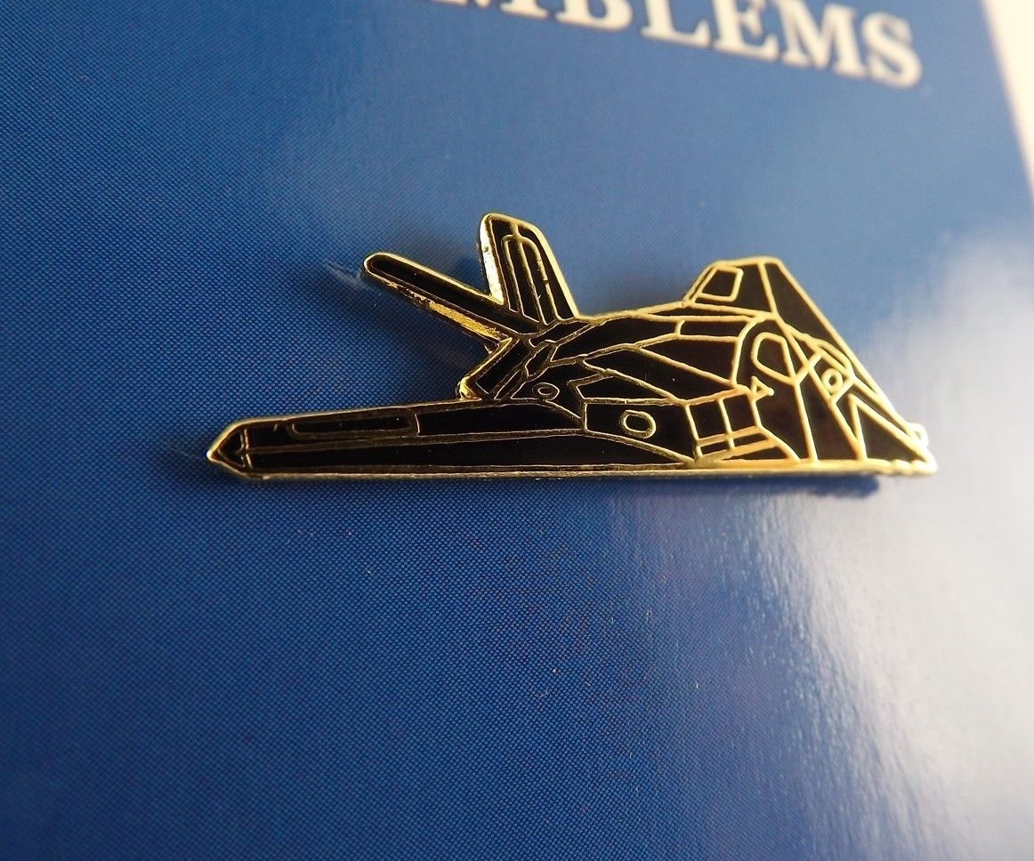 FREE SHIP Lapel Pin Airplane F-117 NIGHTHAWK Black Enamel 1 1/2"