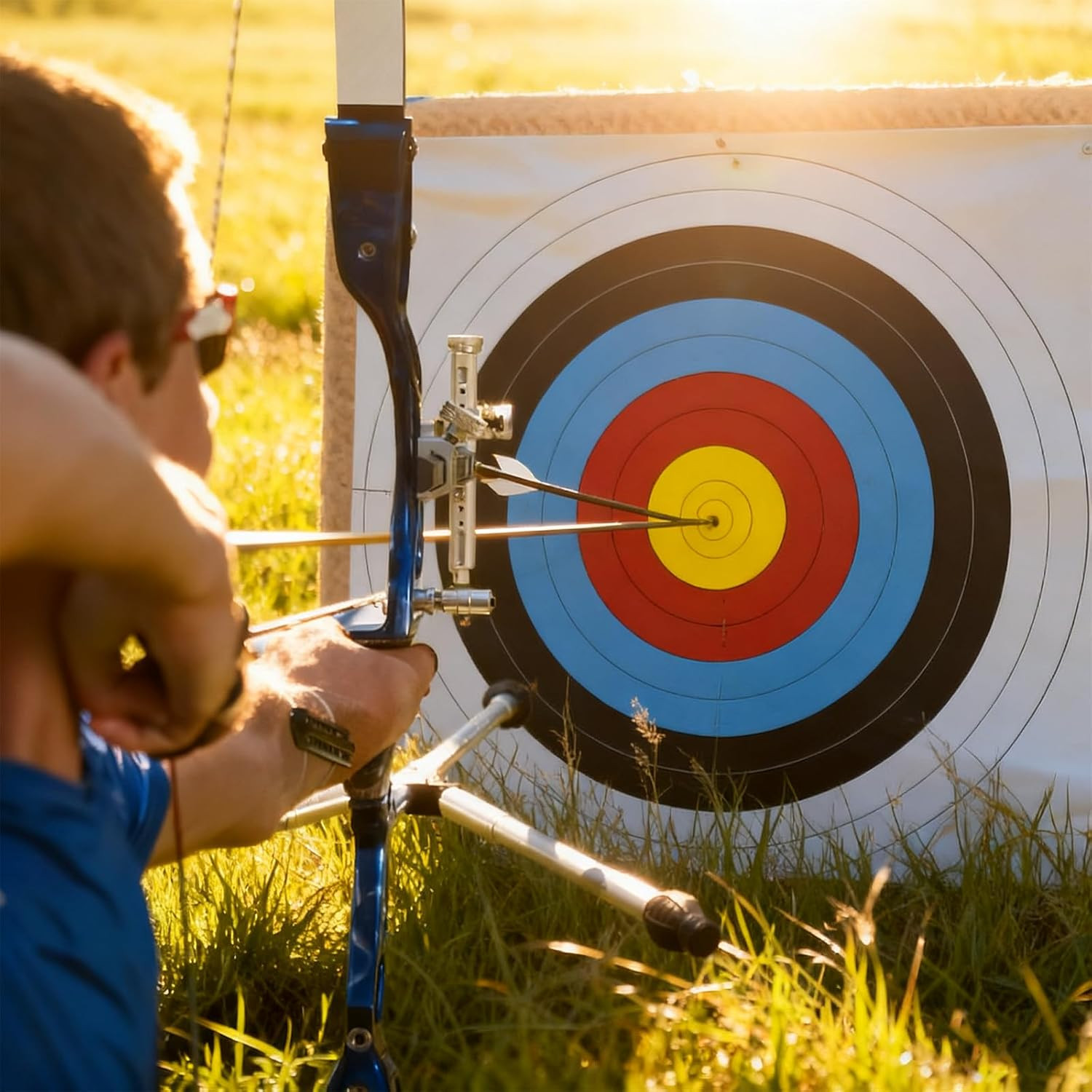 20 Inch Straw Archery Target with Handle - Bow & Arrow Target Practice Set Inclu