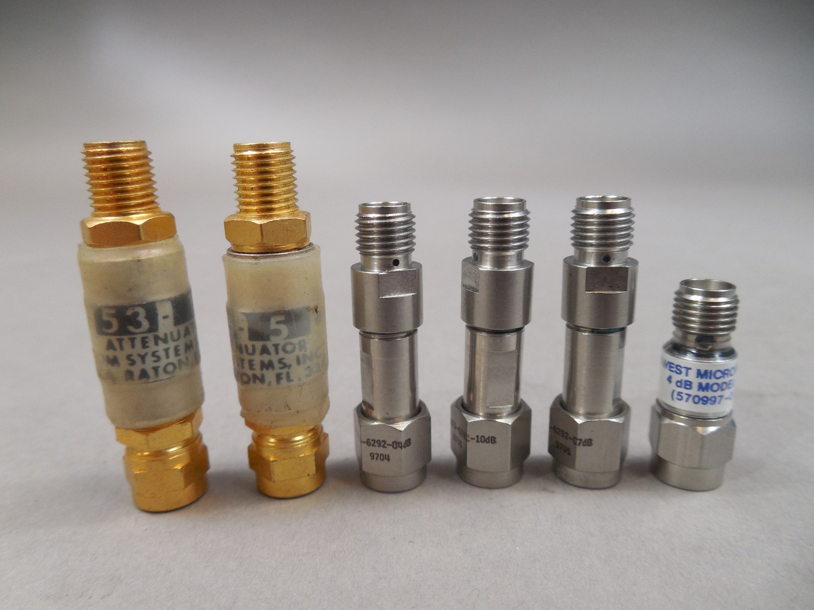 NOS - Lot of (6) Midwest Microwave, El Com, SV Microwave Attenuator SMA