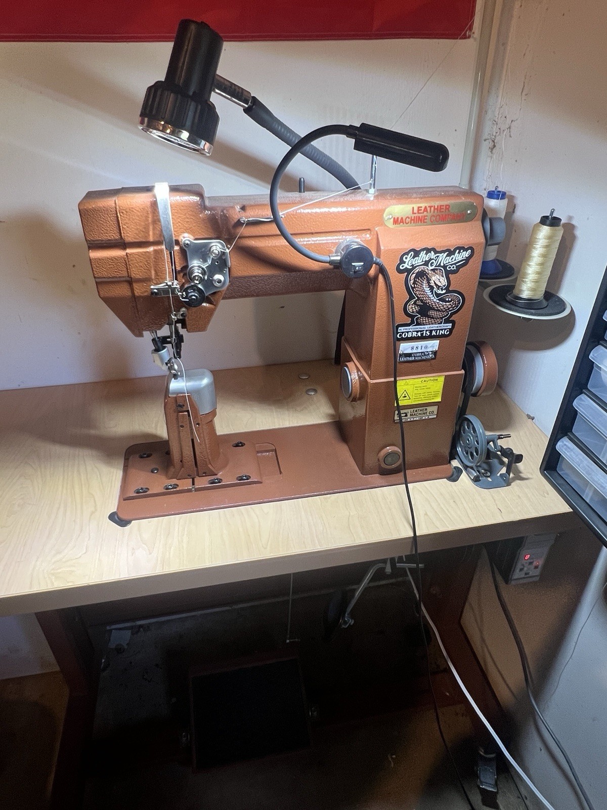 Leather Machine Company Cobra 8810 Sewing Machine with Foot Pedal