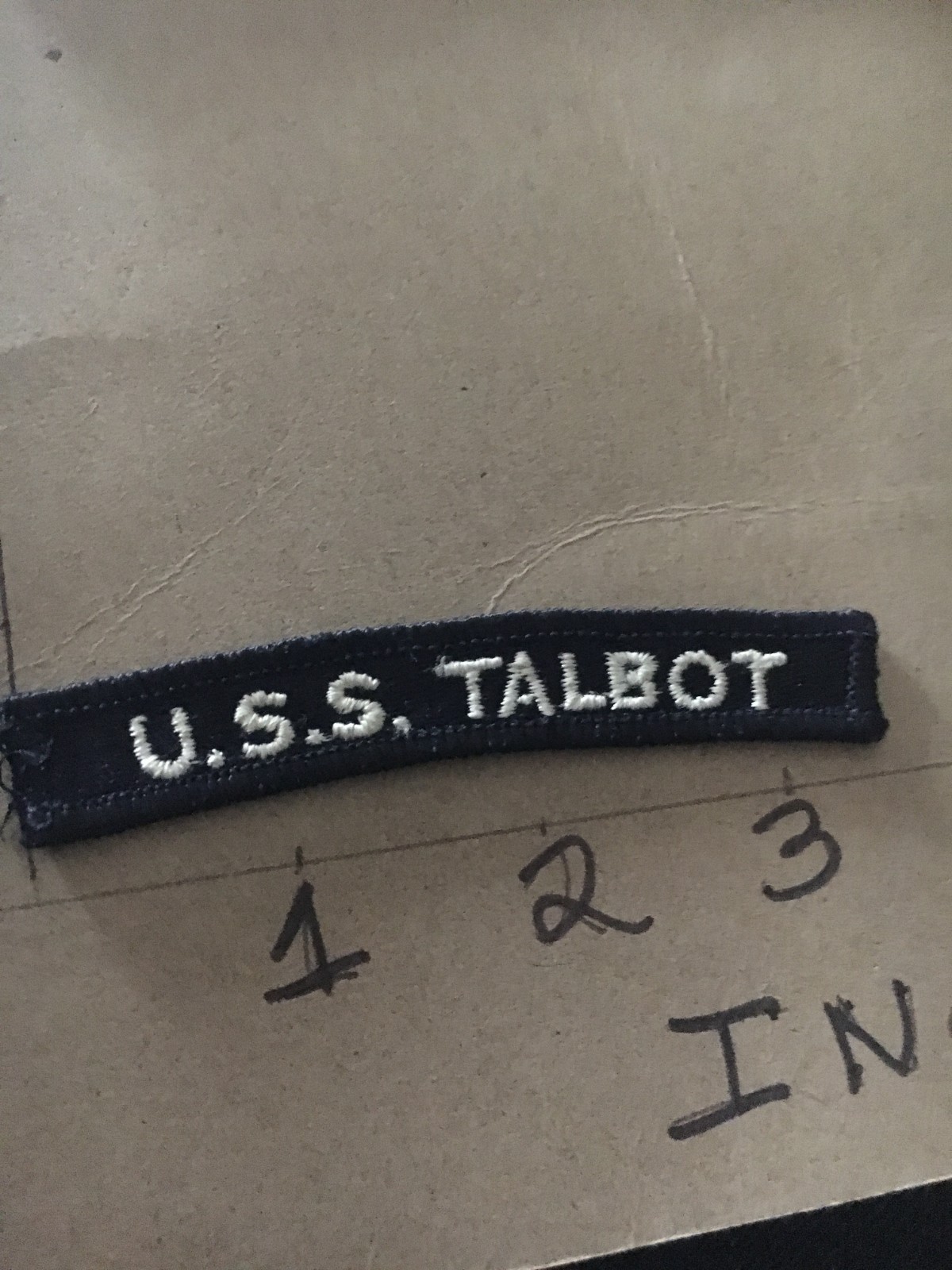 US NAVY SHOULDER STRIP TAB *** rocker *** Patch USS Talbot