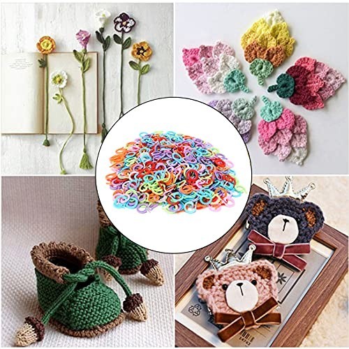 1000Pcs Colorful Crochet Stitch Markers - Plastic Split Ring for Knitting & Sewi