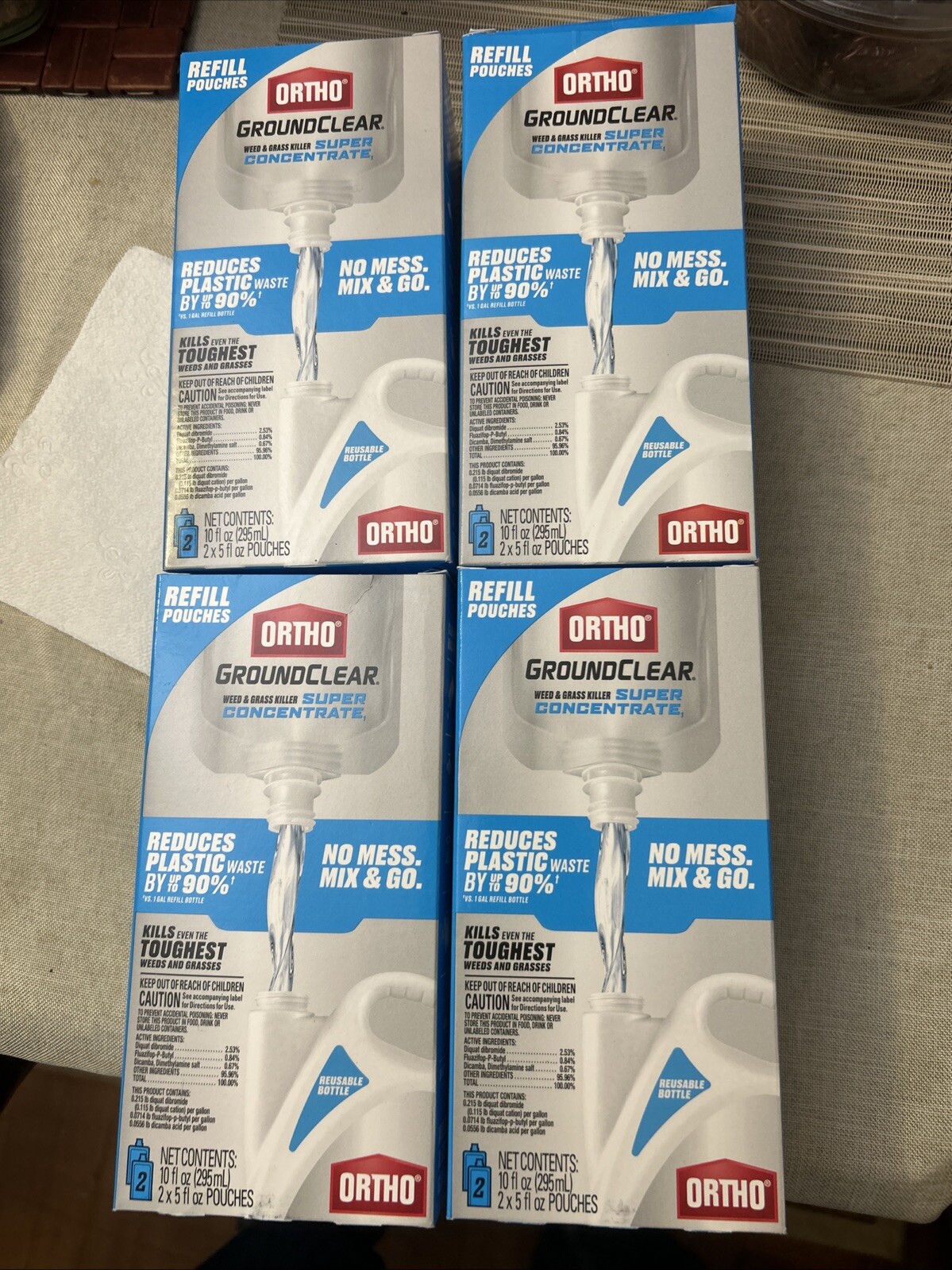 4-pack box (8 refills) Ortho GroundClear Grass & Weed Killer Super Concentrate