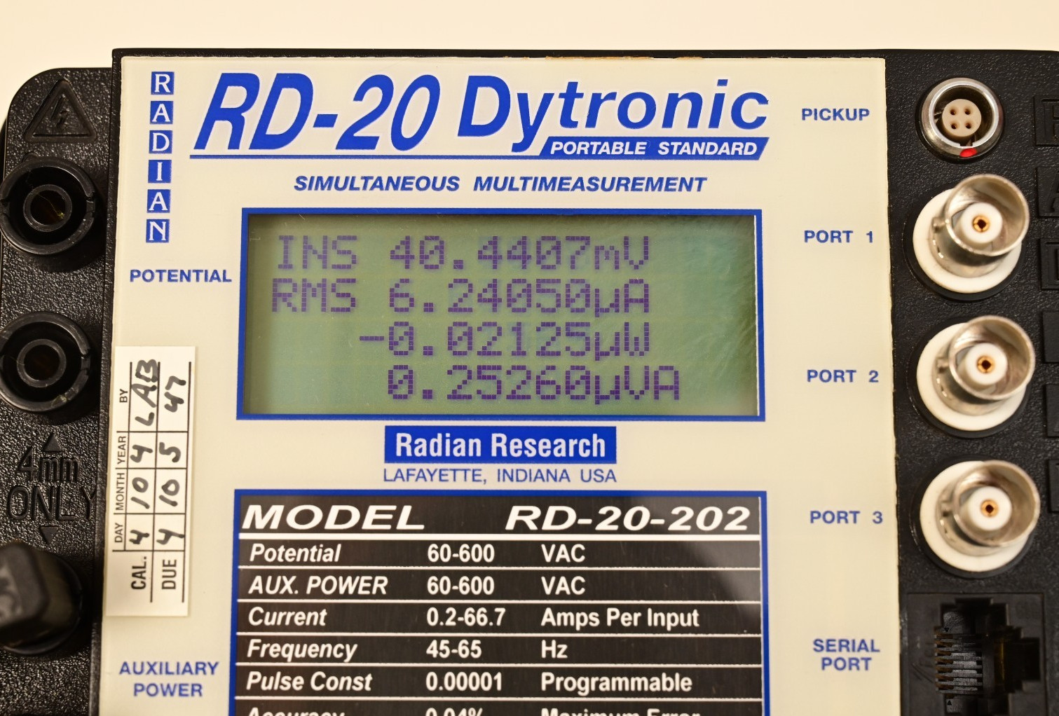 Radian Research RD-20-202 Single Phase Portable Standard