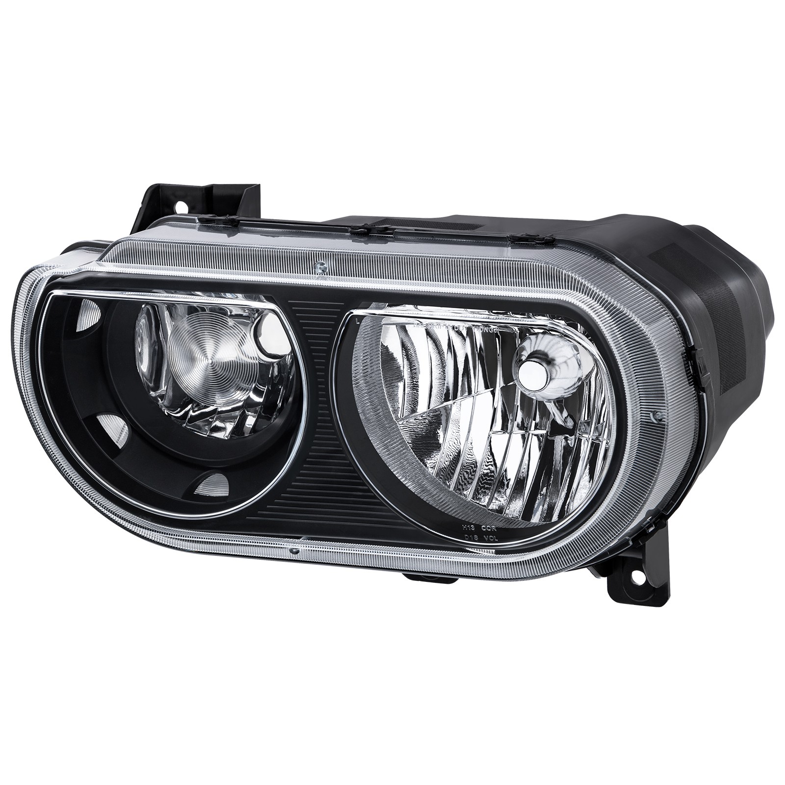 For 2008-2014 Dodge Challenger Black Headlights Assembly A Pair