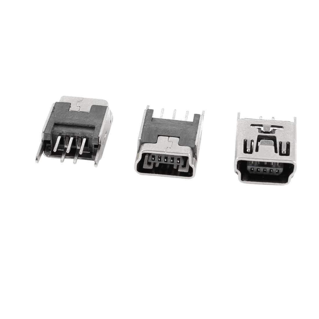 3pcs Female Mini USB B Connector 5-Pin 180 Degree DIP Socket PCB Board