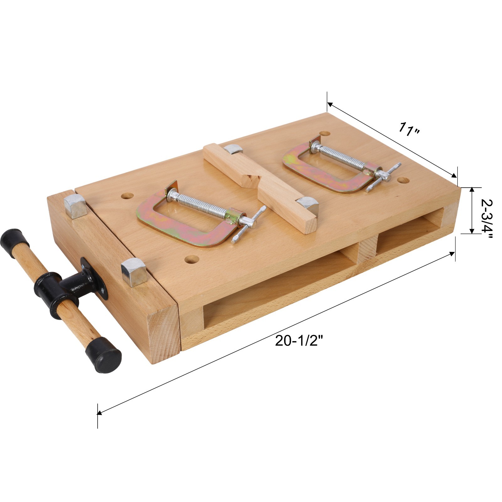 Portable Woodworking Bench Vise with Quick-Release & 2 G-Clips