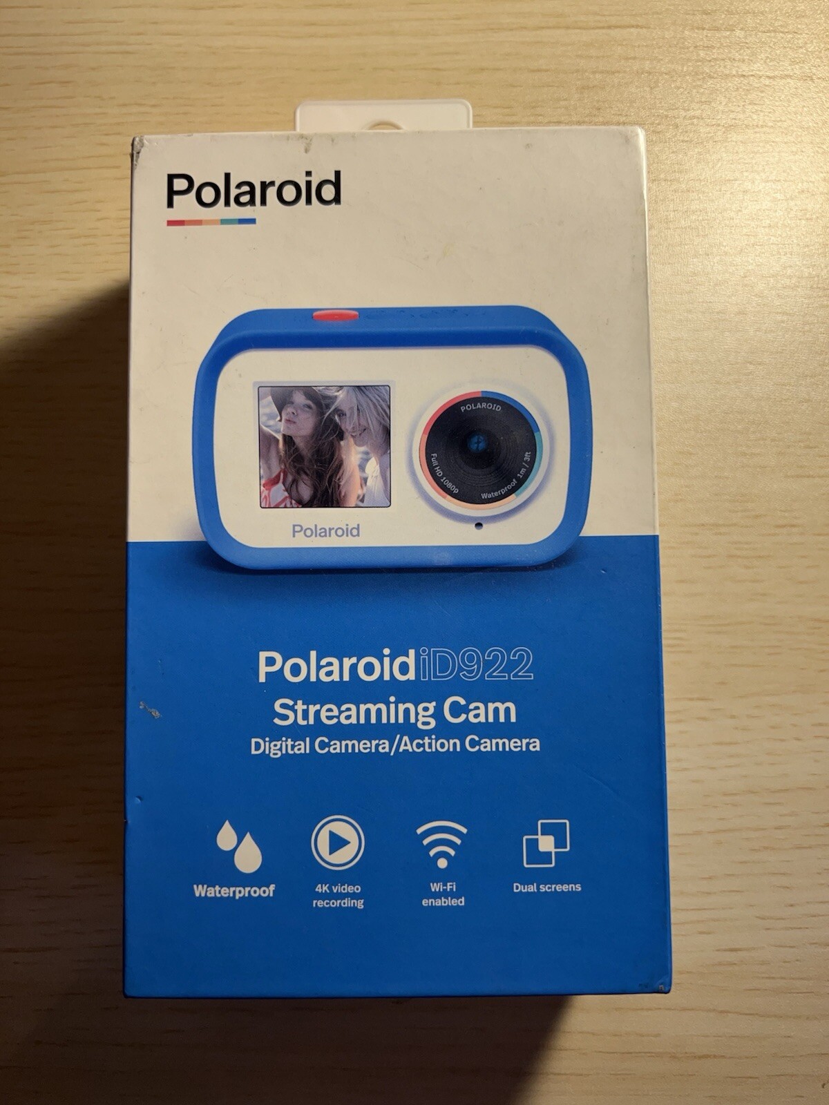 Polaroid iD922 Streaming Action Camera Blue Waterproof Up To 3 Feet Open Box
