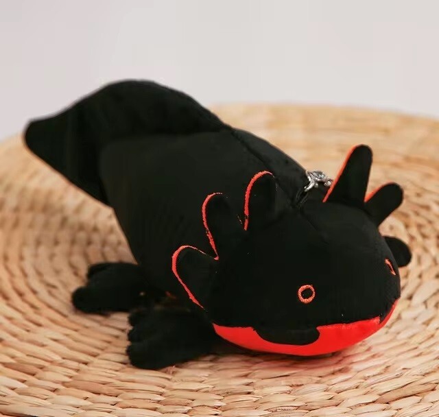 Black Axolotl Ambystoma 9" Key Pendent Stuffed Animal Plush Toys Kids Doll Gifts