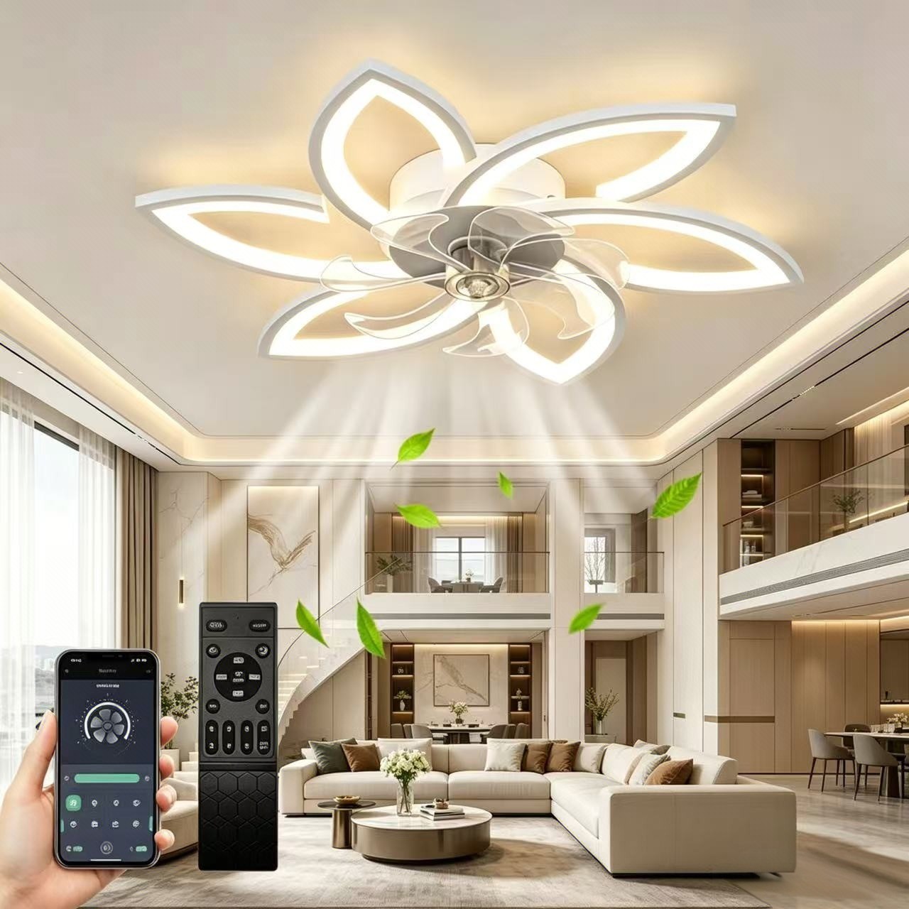 Variable Intensity Ceiling Fan with Light Indoor Home Decor Ceiling Lighting