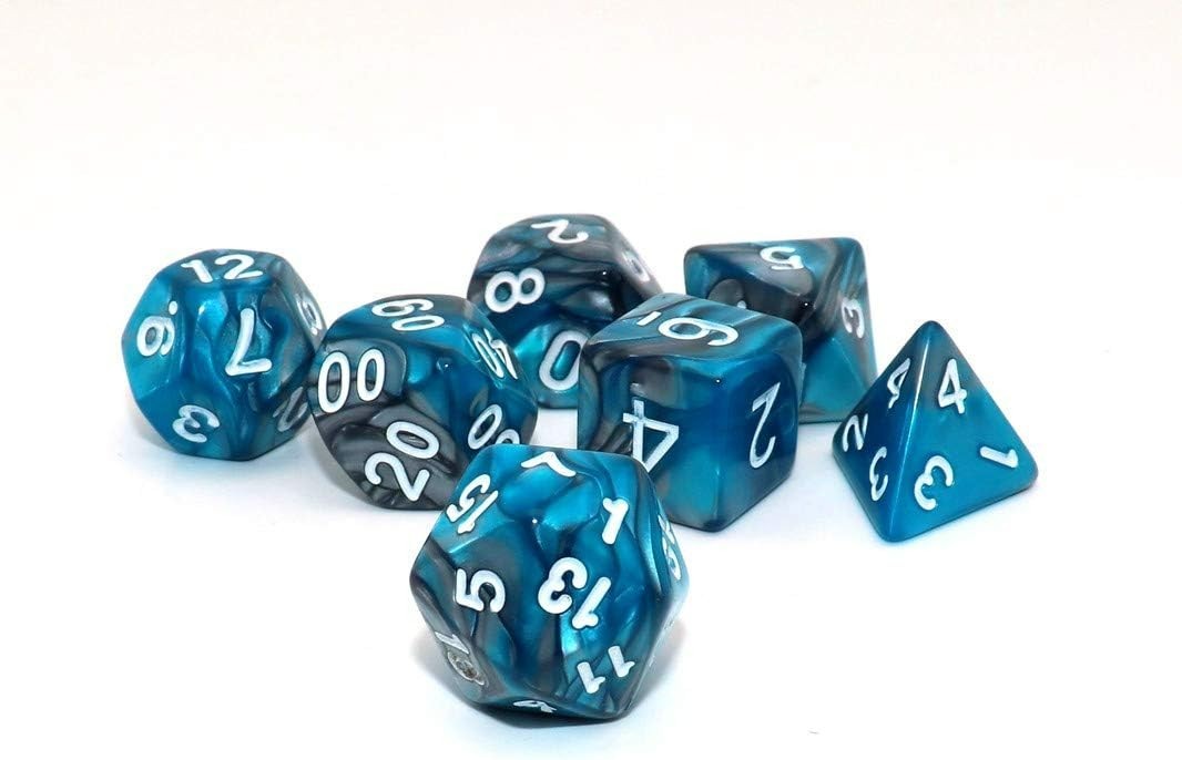 Polyhedral DND Dice Set-6 Pack Double-Colors Dice Sets Compatible with Dungeons