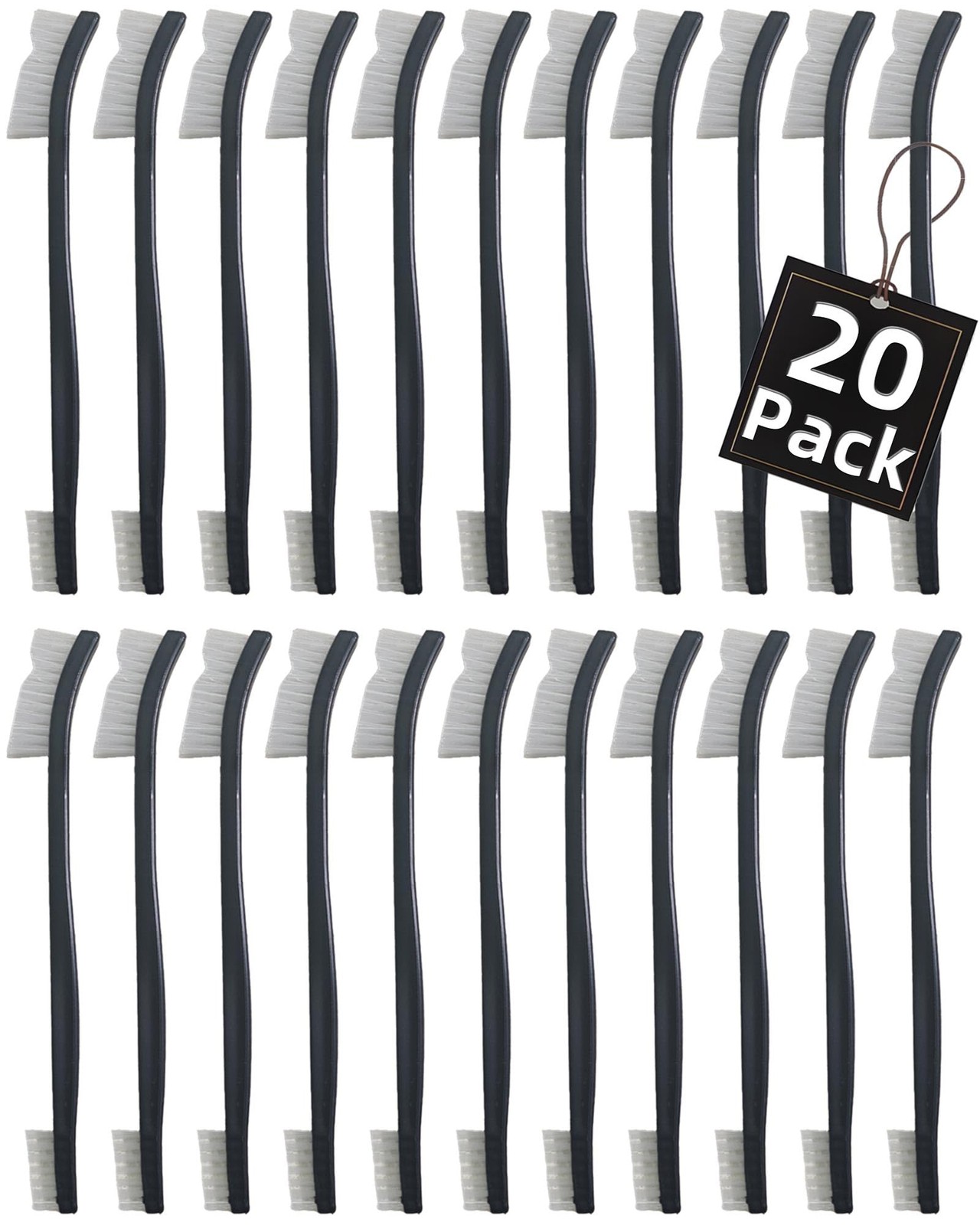 20 Pack Miaozhun Double-Ended Gun Cleaning Brush, 7 Inch Nylon Bristle Black