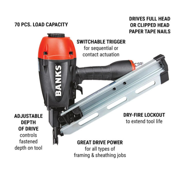 BANKS 30° to 34° Framing Nailer