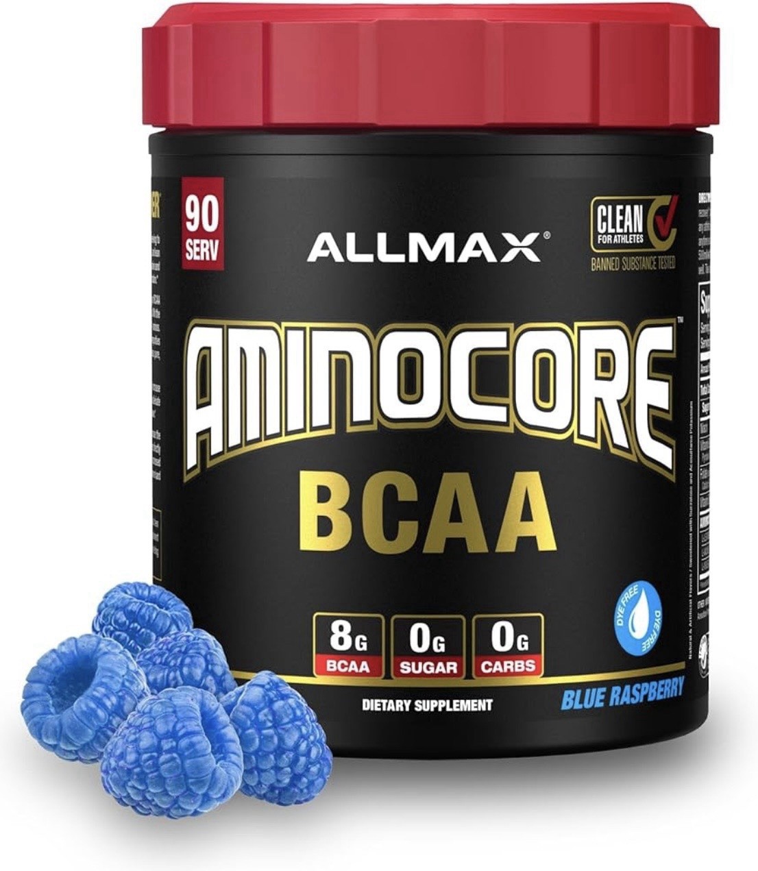 ALLMAX AMINOCORE™ BCAA, Blue Raspberry, 2.28 lbs (1,035g) 90 Servings Muscles