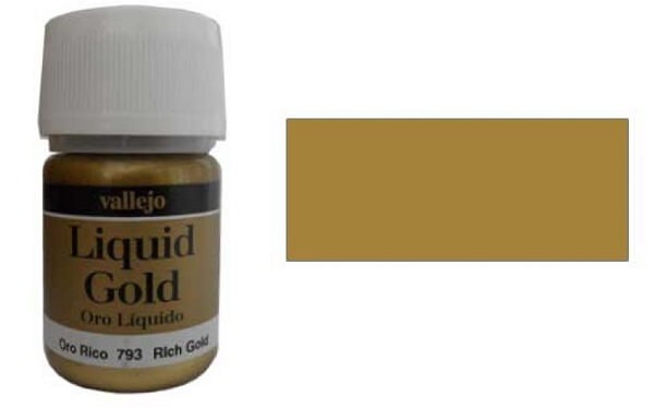 Vallejo Rich Gold 35ml Alcohol Based Paint 70.793