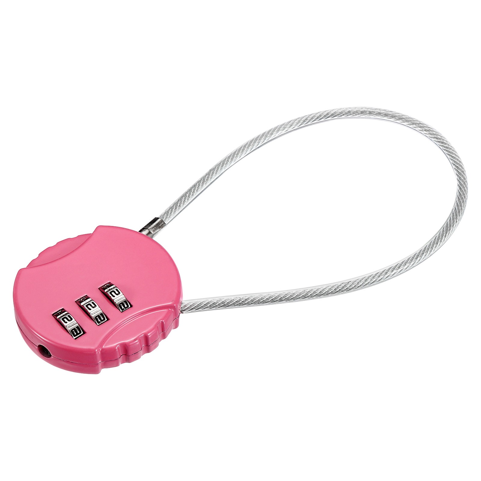 1Pc Small Combination Locks, 3 Digit Baggage Padlocks(Pink, 7.8-Inch)