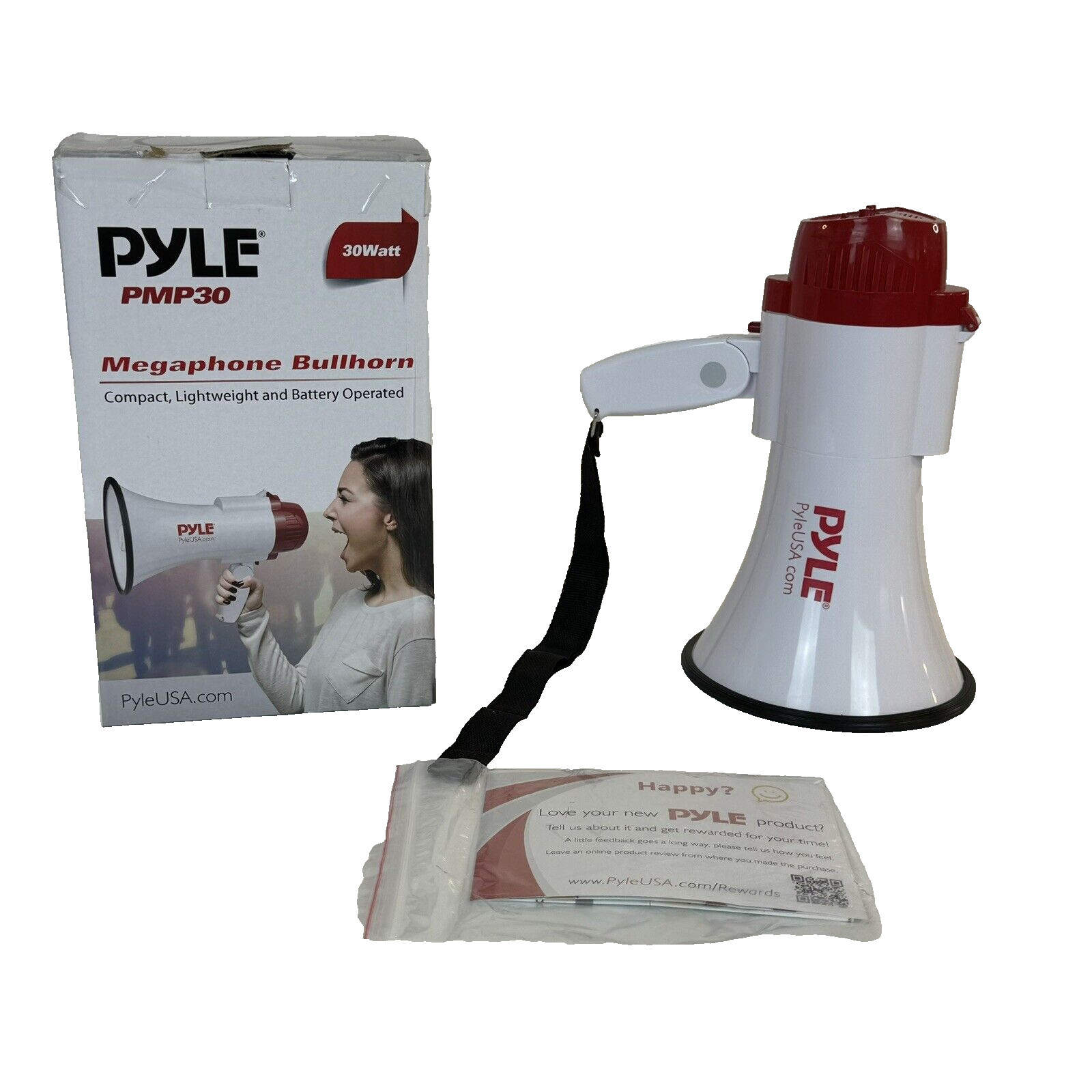 Pyle PMP30 Megaphone Bullhorn Speaker Siren Indoor Outdoor 30-Watt 800 Yard