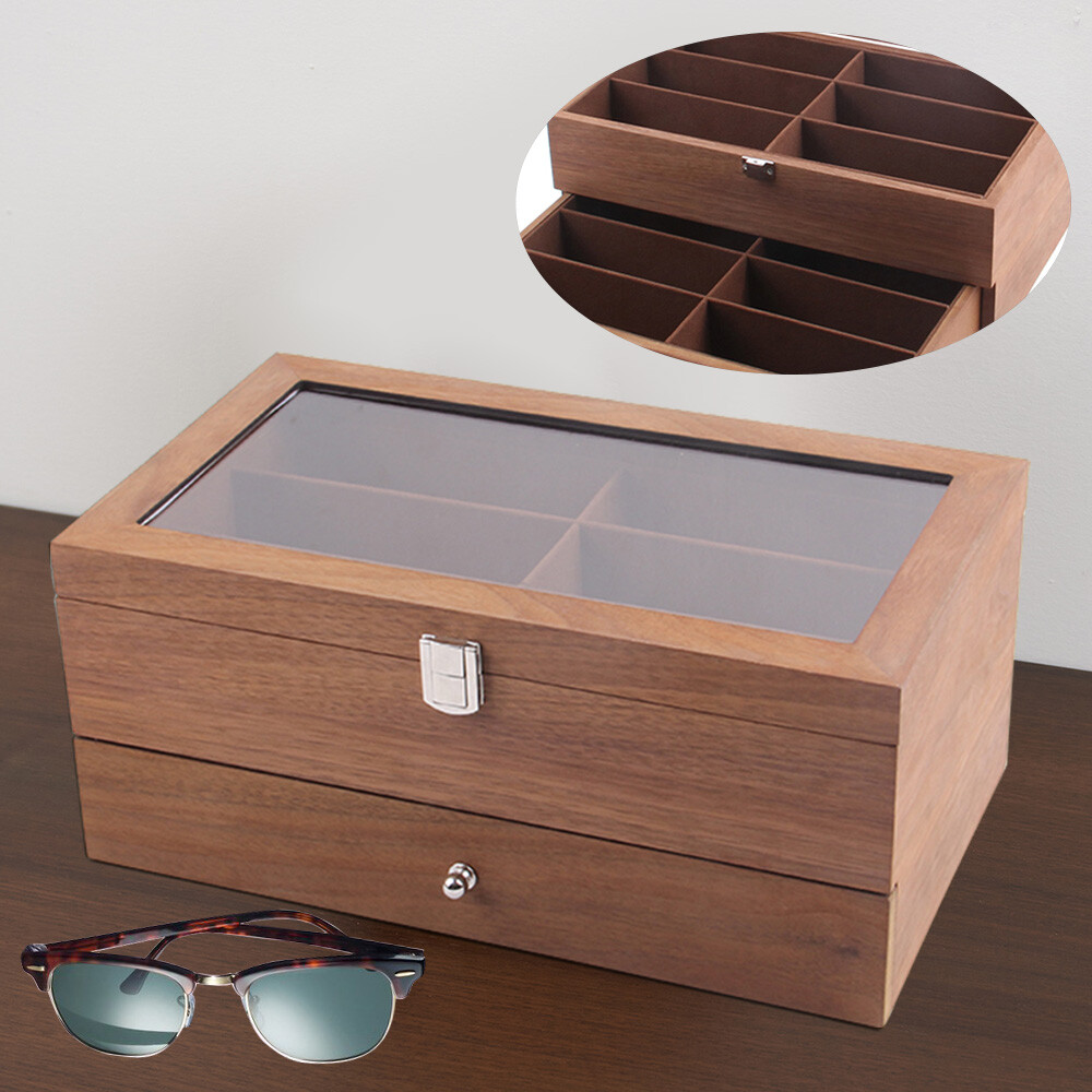 Eyeglass Case Sunglasses Box Organizer Glasses 12-Bits Display Storage Case Gift