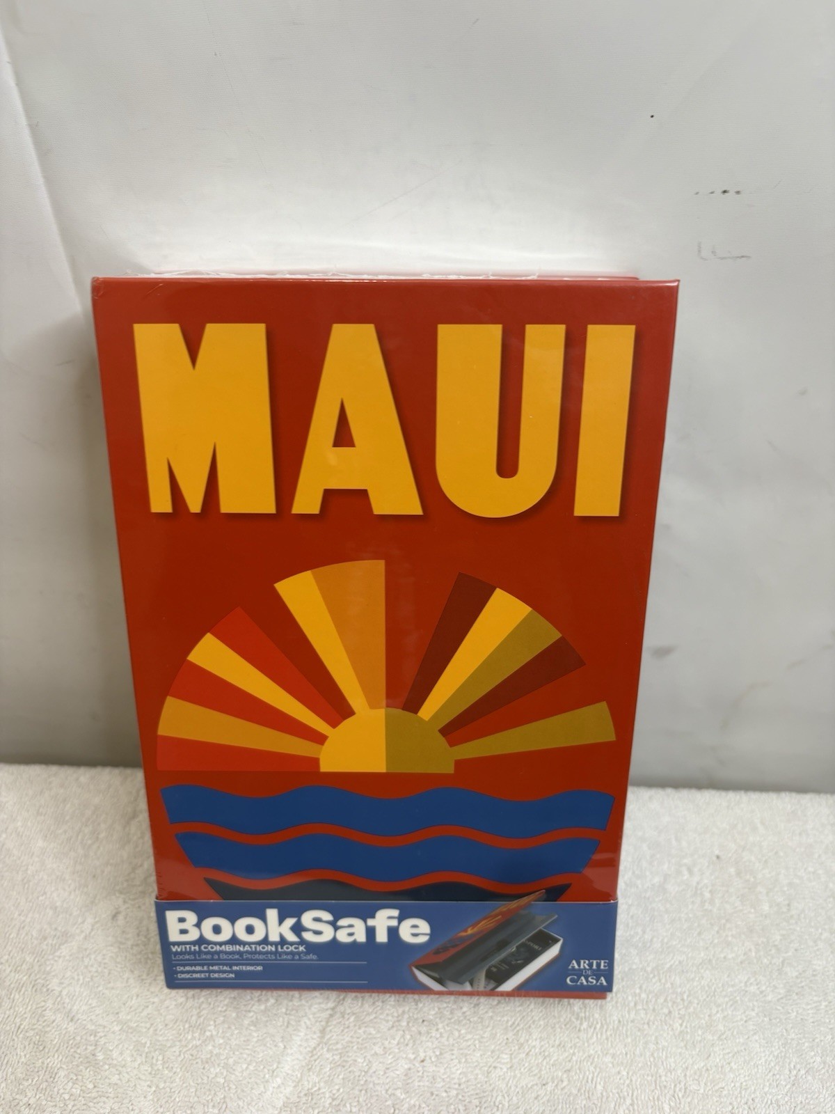 MAUI Book Safe with Combination Lock Discreet Storage & Design Looks Like a Book