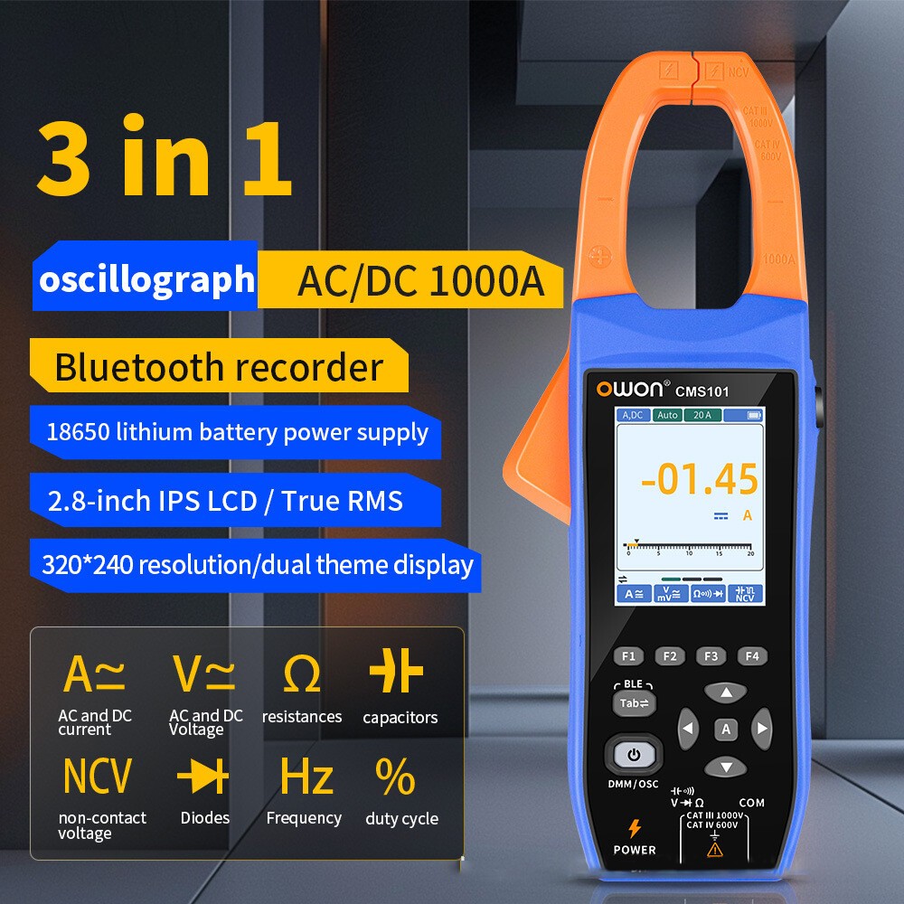 3in1 CMS101 Digital Clamp Meter 20000 Counts Oscilloscope Recorder NCV TRMSPp
