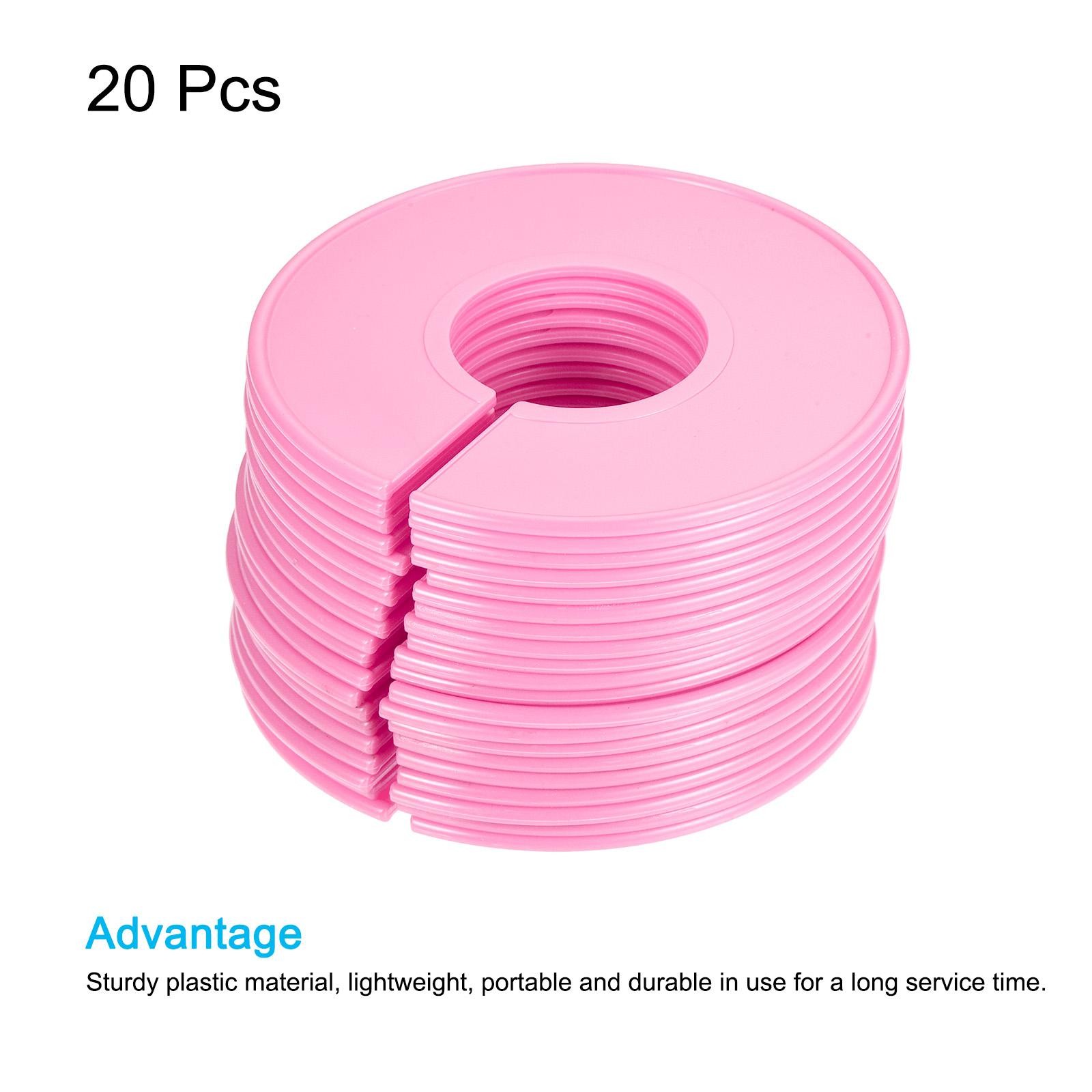 20pcs Reusable Clothes Dividers Wardrobe Separator Round Hook Pink