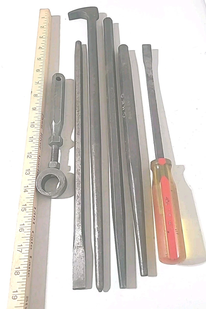 Snap-On & Mac Tools Punch and Chisel, Holder, Prybar, 6 Tool Lot USA MADE TOOLS