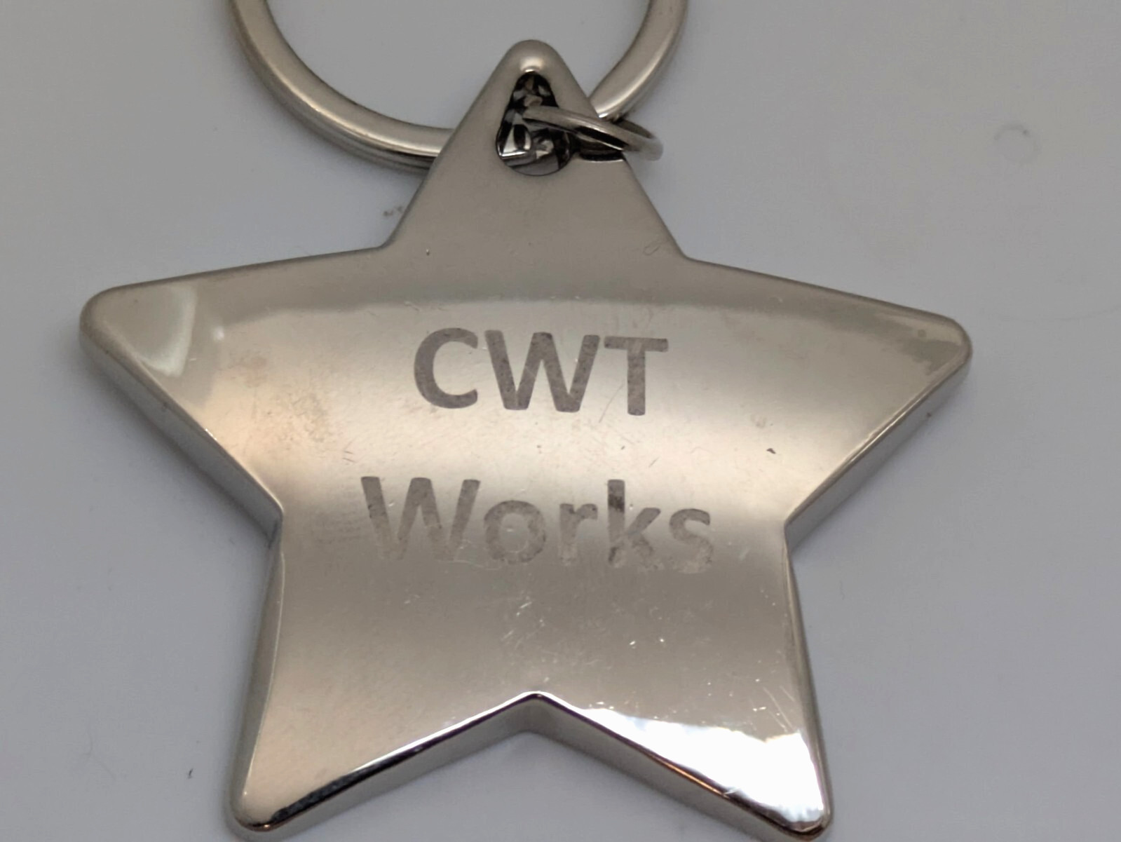 CWT Works Silvertone Star Keychain