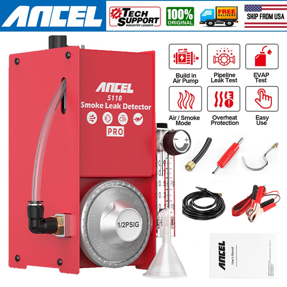 ANCEL S110 PRO EVAP Smoke Machine Diagnostic Leak detector Car Tool Air Pump
