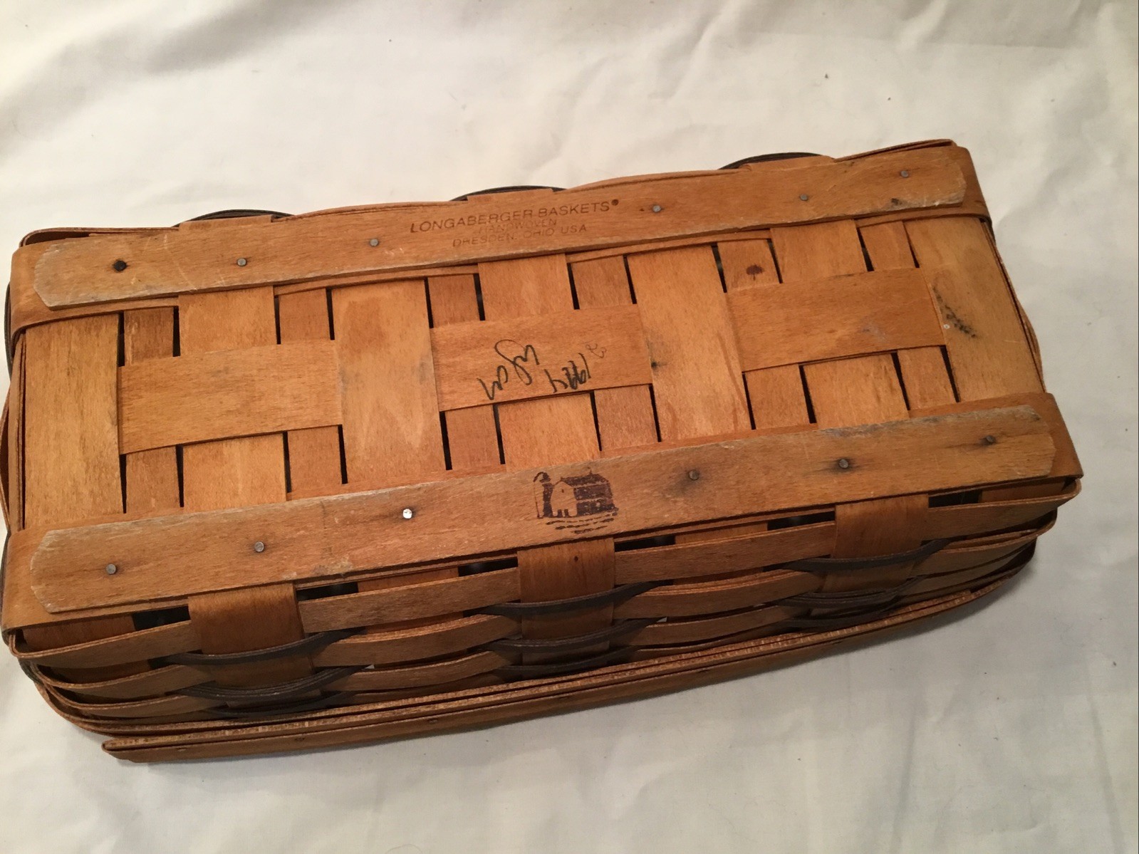 Longaberger Bread Basket 1994 Large Rectangle 14" L w/ Protector