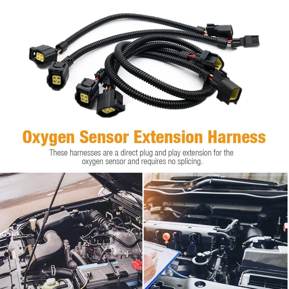 4PCS O2 Oxygen Sensor Extension Harness Compatible with Dodge Jeep Chrysler SRT