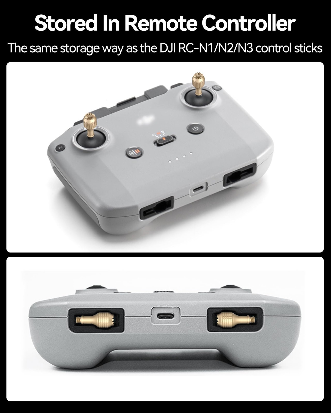LKTOP 2 Pairs Remote Controller Joystick Stick for DJI M, Gold+Gray+Black