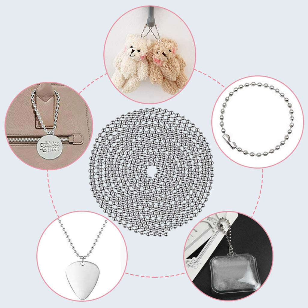Beaded Pull Chain Extension with Connector, 20 Feet Beaded Roller Chain with 30