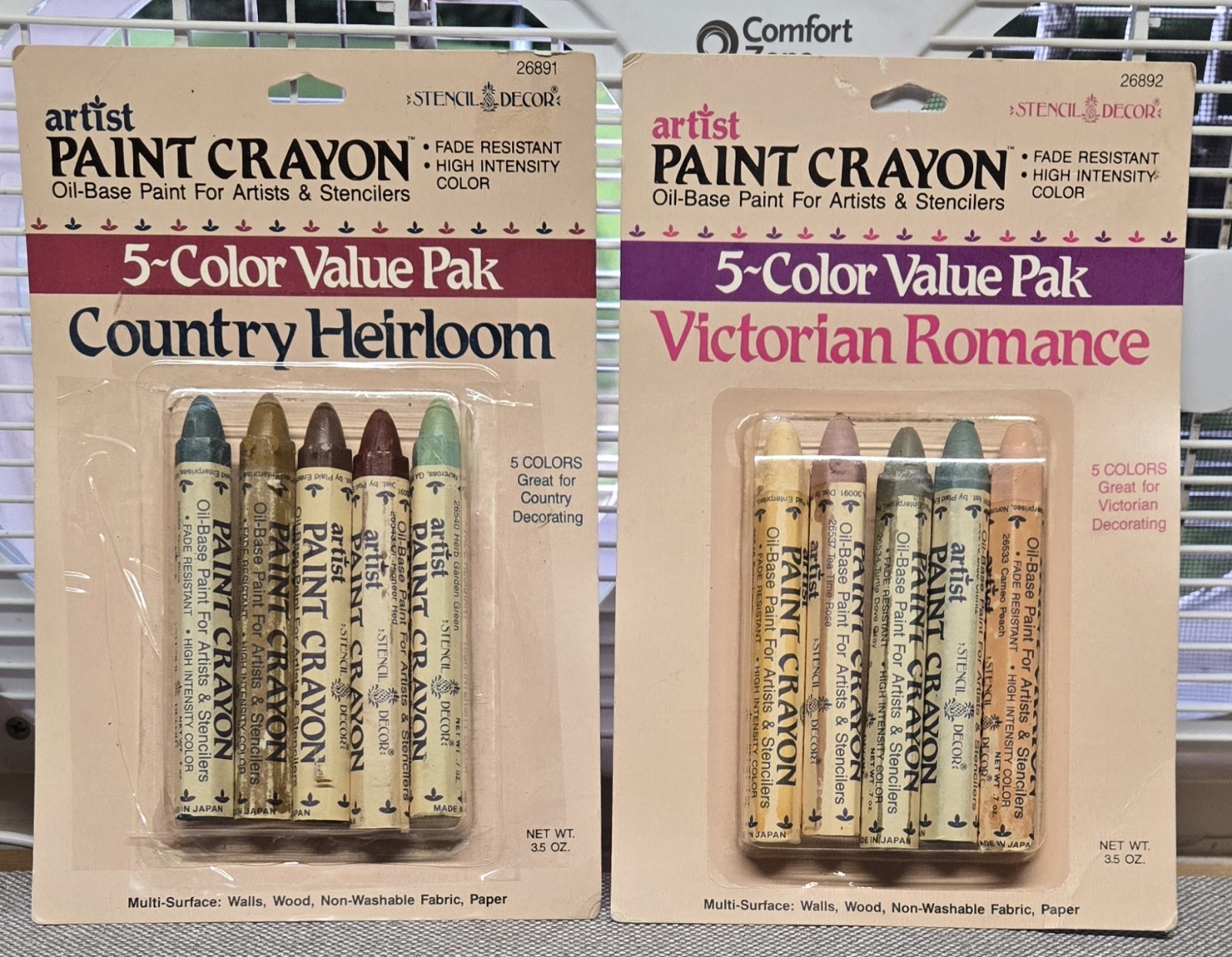 Lot of 2 Packs Vintage Artist Paint Crayon Oil Base 1991 Made in Japan 10 Colors