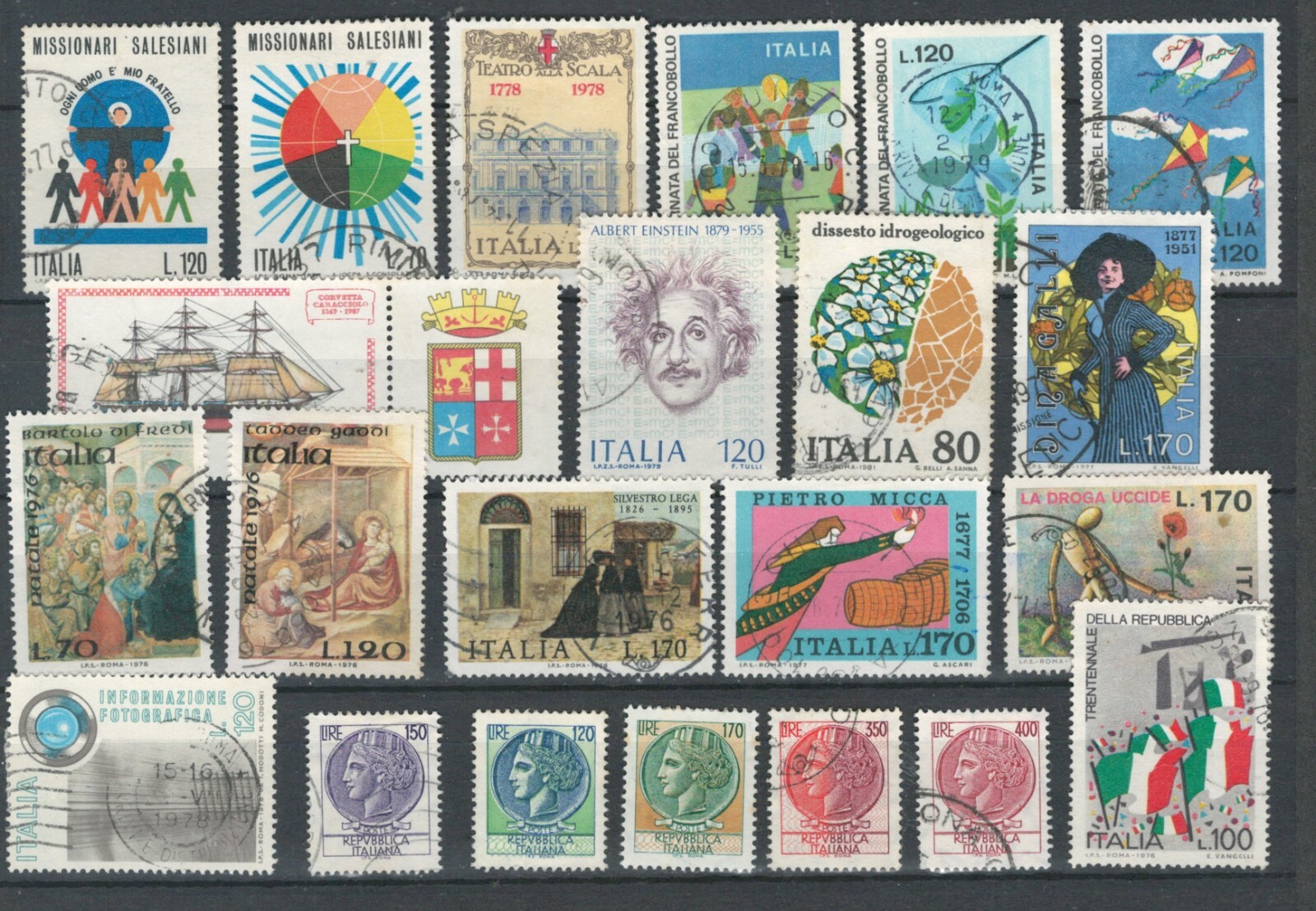 ITALY EUROPE SELECTION POSTAL USED COMMEMORATIVE STAMPS  LOT (ITALIA 474)