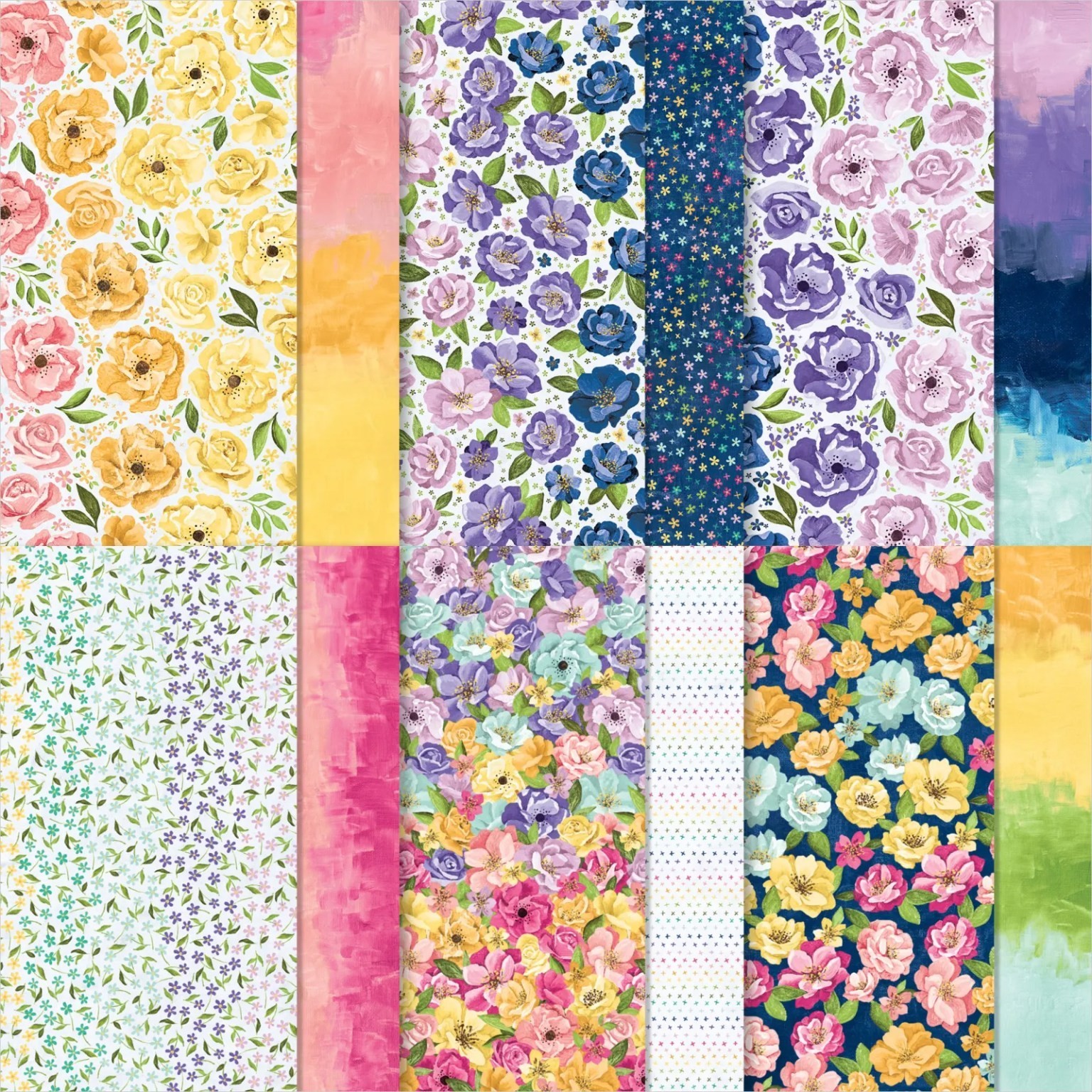 Stampin Up * HUES OF HAPPINESS * DSP- 24 Sheets 6x6 Paper- SUCH VIBRANT COLORS!