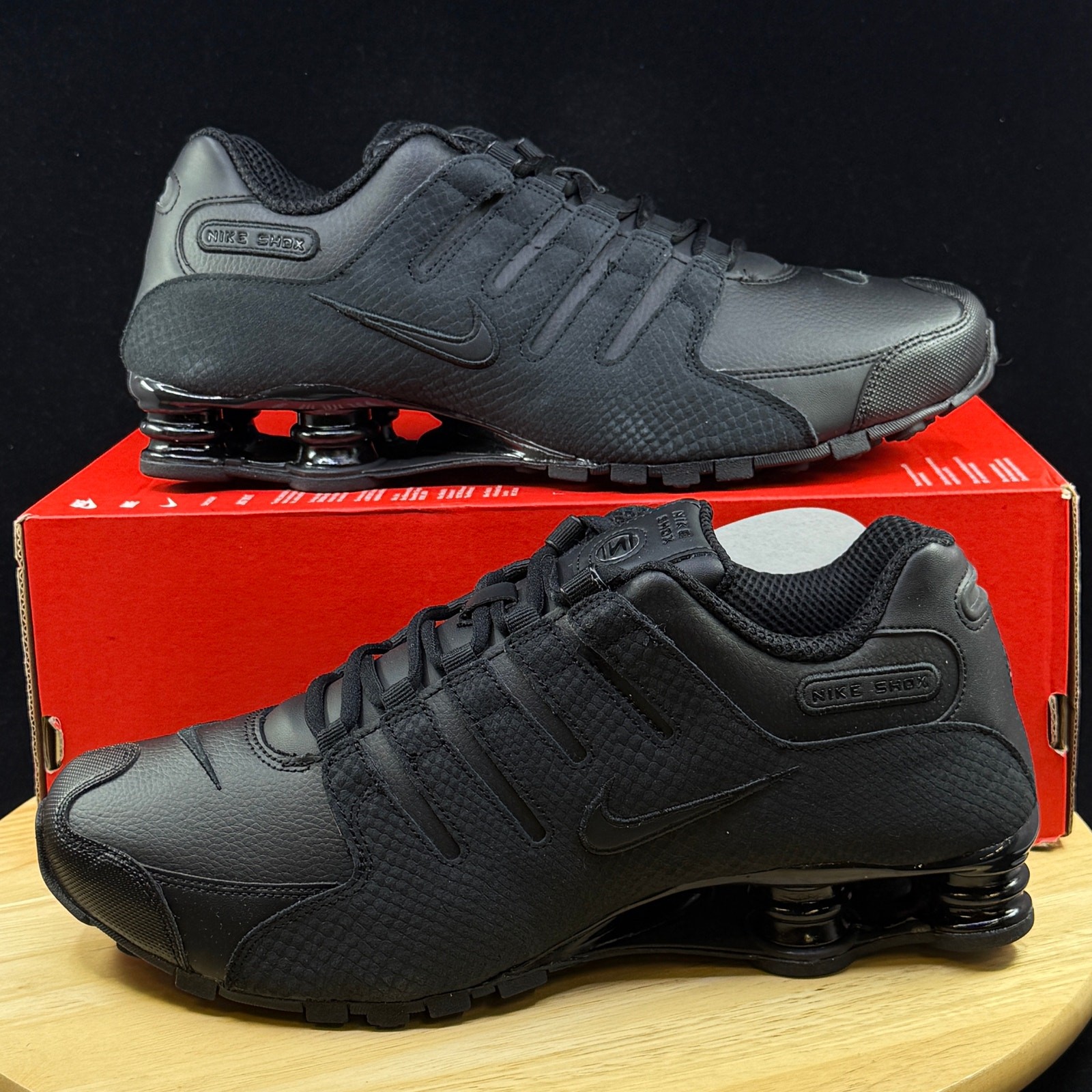 Nike Shox NZ Shoes Triple Black Men's Size 8 378341-001 NEW Sneakers