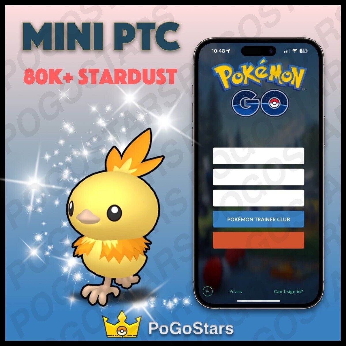 Pokémon Go - Shiny Torchic - Mini PTC 80K Stardust✨Read Description✨