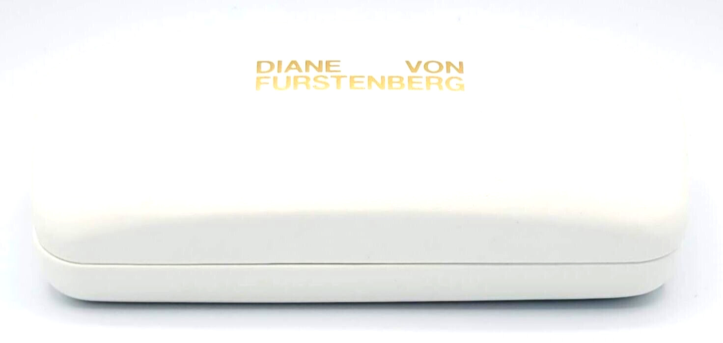 **MEDIUM**- NEW AUTHENTIC - DIANE VON FURSTENBERG - WHITE - HARD SUNGLASSES CASE