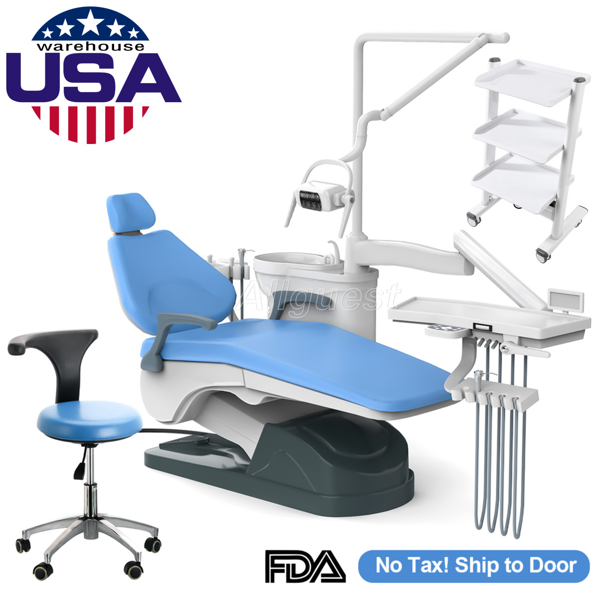 Dental Unit Chair Hard Leather DC Motor Computer Controlled/Medical Cart Trolley