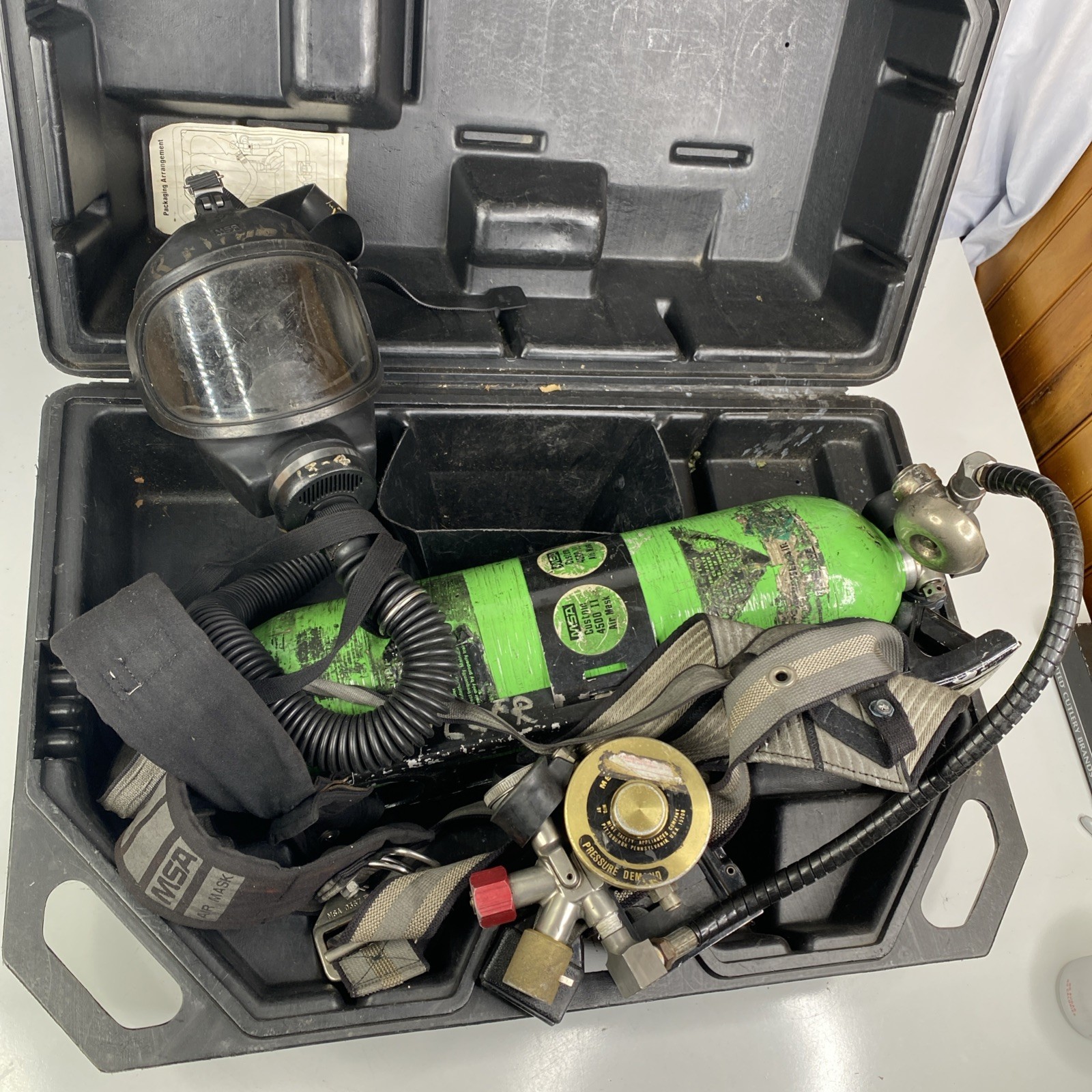 Fire Protection MSA 4500psi Tank Air Mask Complete w/ Case