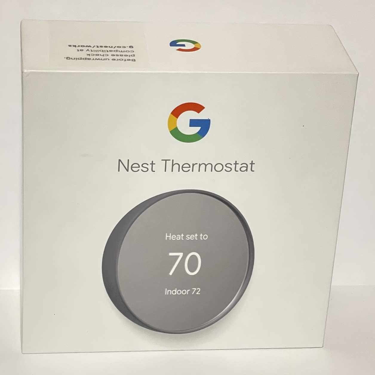 Google Nest Thermostat Charcoal Round App Control Google Home Compatible