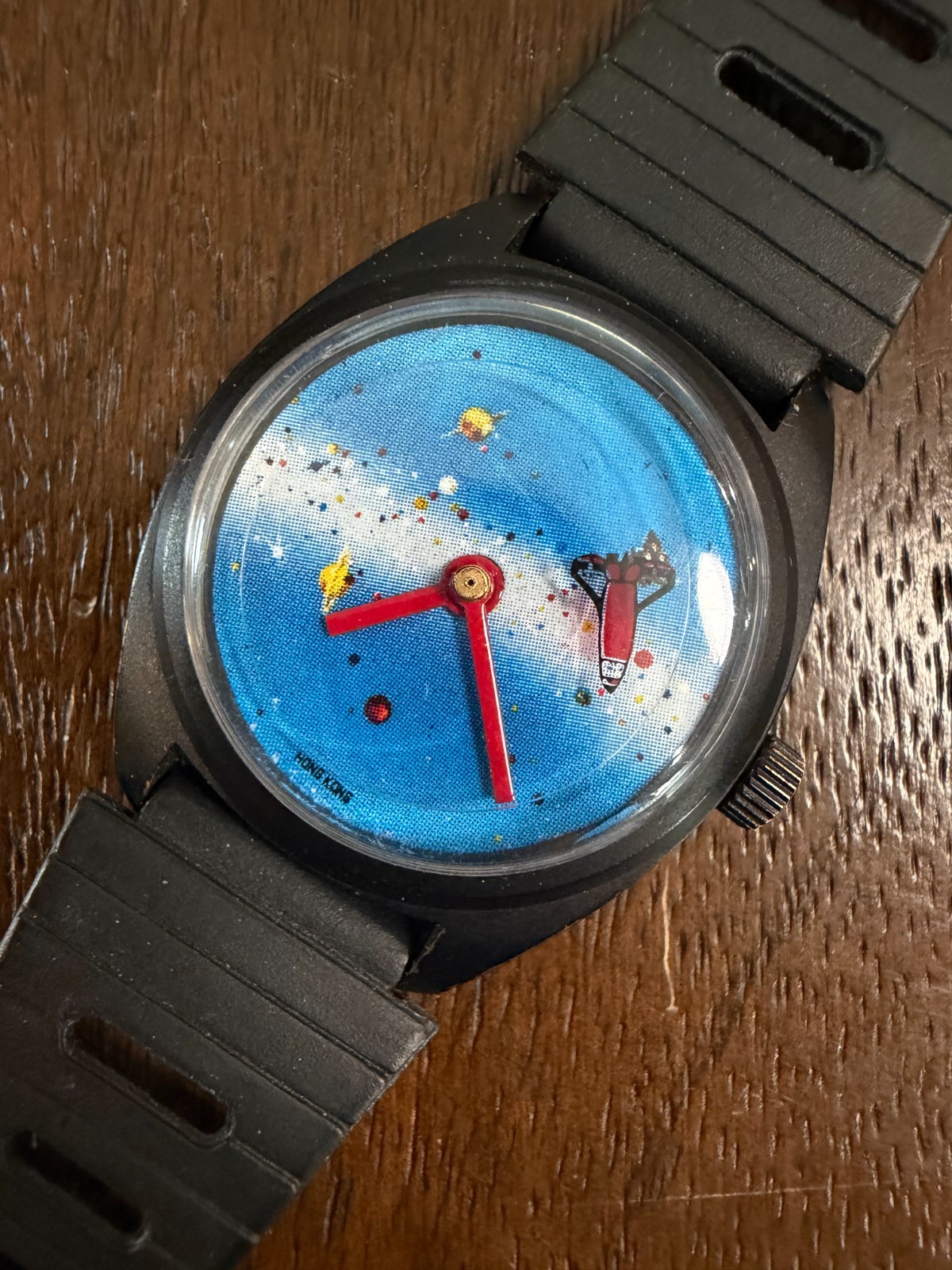 Vintage 1980s Astronaut Watch Space Shuttle Moving Second Hand Working