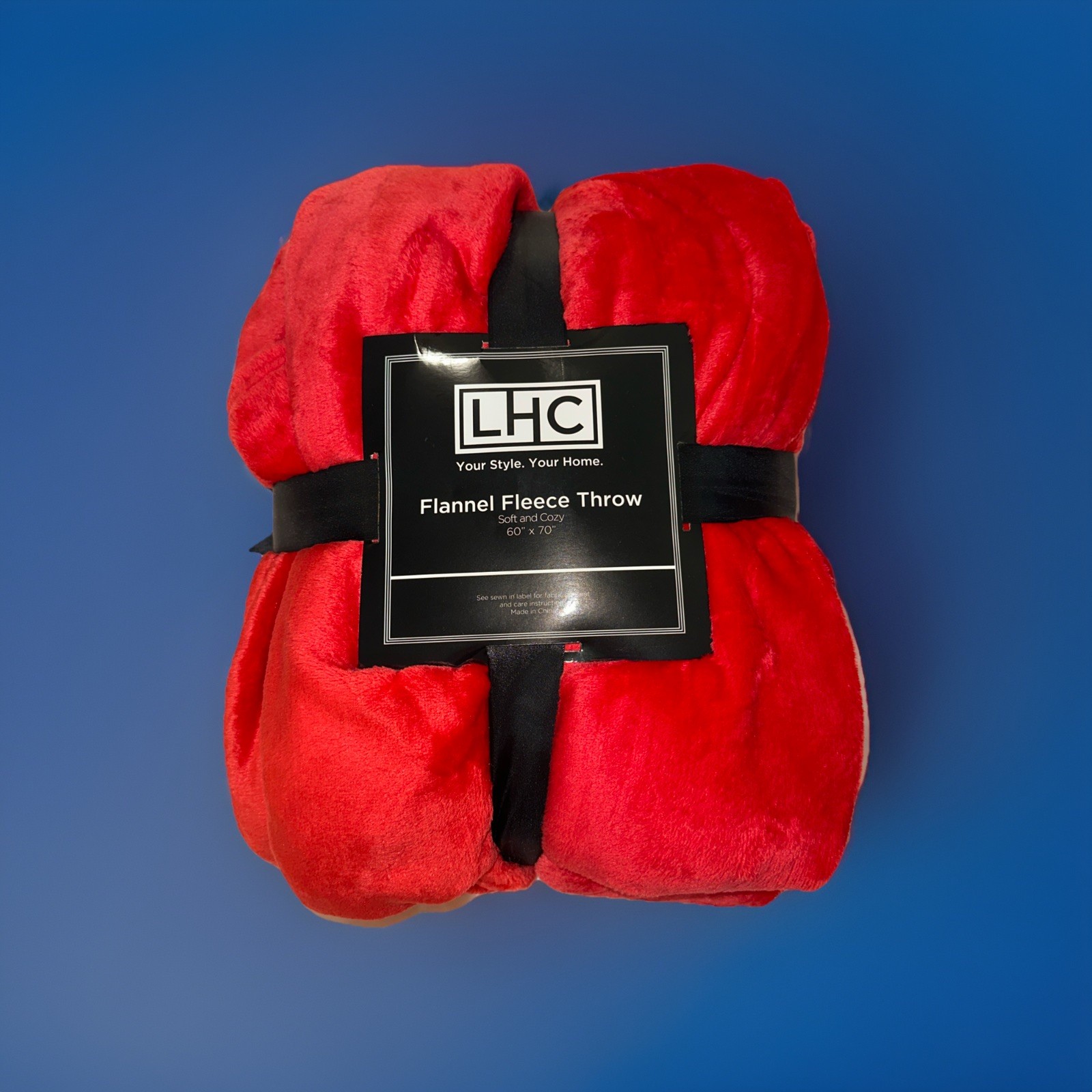 Lhc Flannel Fleece Throw 60” X 70” Red