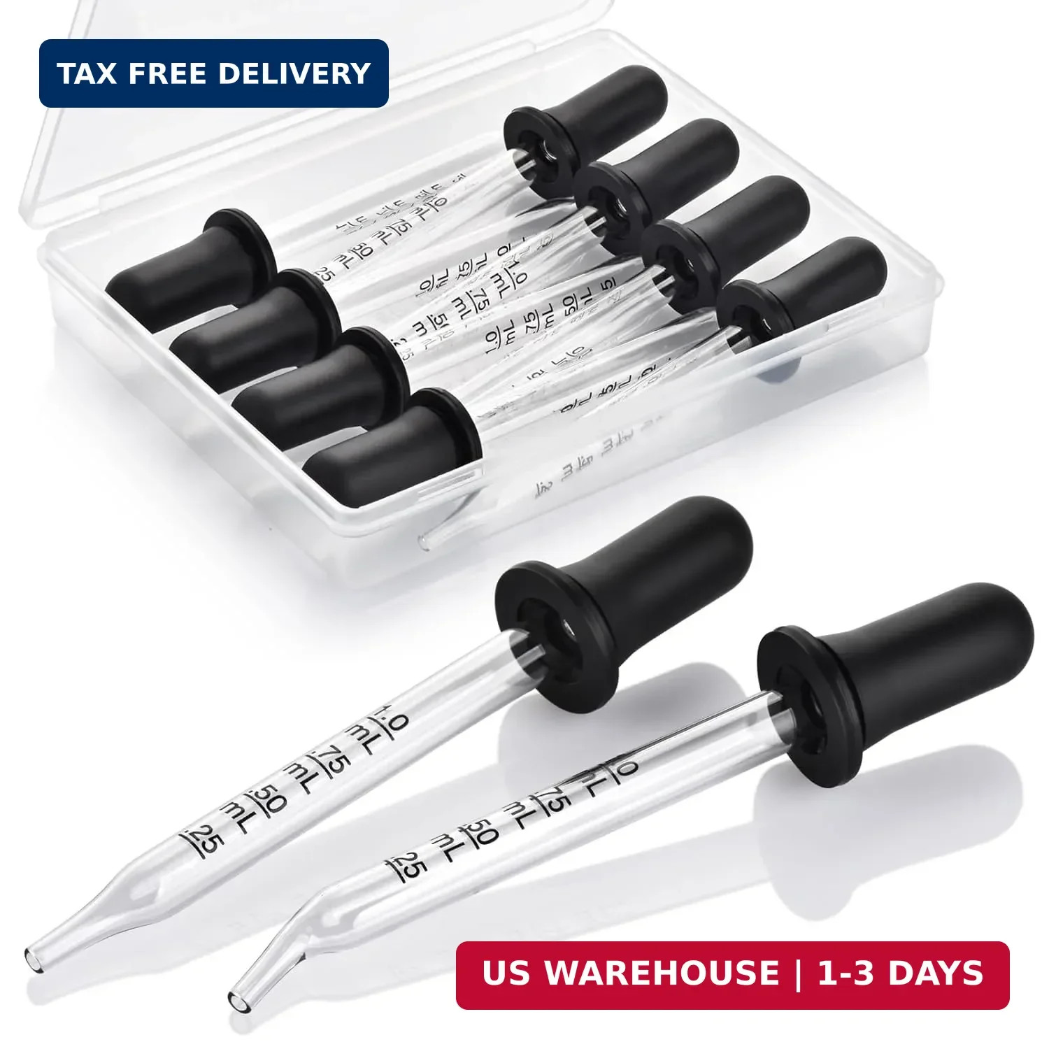 Herain Eye Dropper 8 Pack, Glass Pipette Dropper, 1 ml Droppers Tool for Essenti