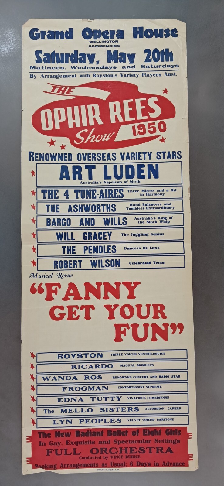 Magic Vintage Theatre Grand Opera House The Ophir Rees Show 1950