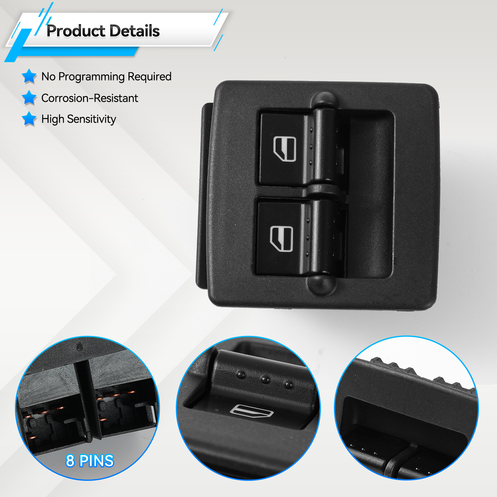 For 1998-2010 VW Beetle 1C0959527 Front Driver Side Power Window Master Switch