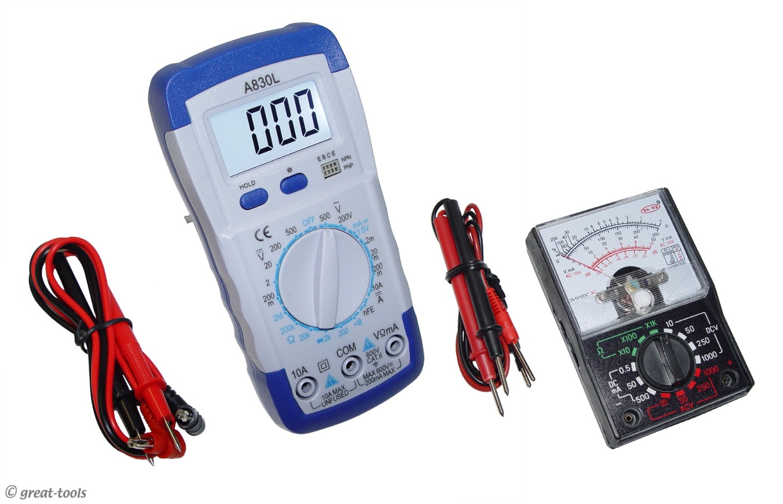 DIGITAL METER + ANALOG METER SET – multimeter, DMM, electronics, measuring tools