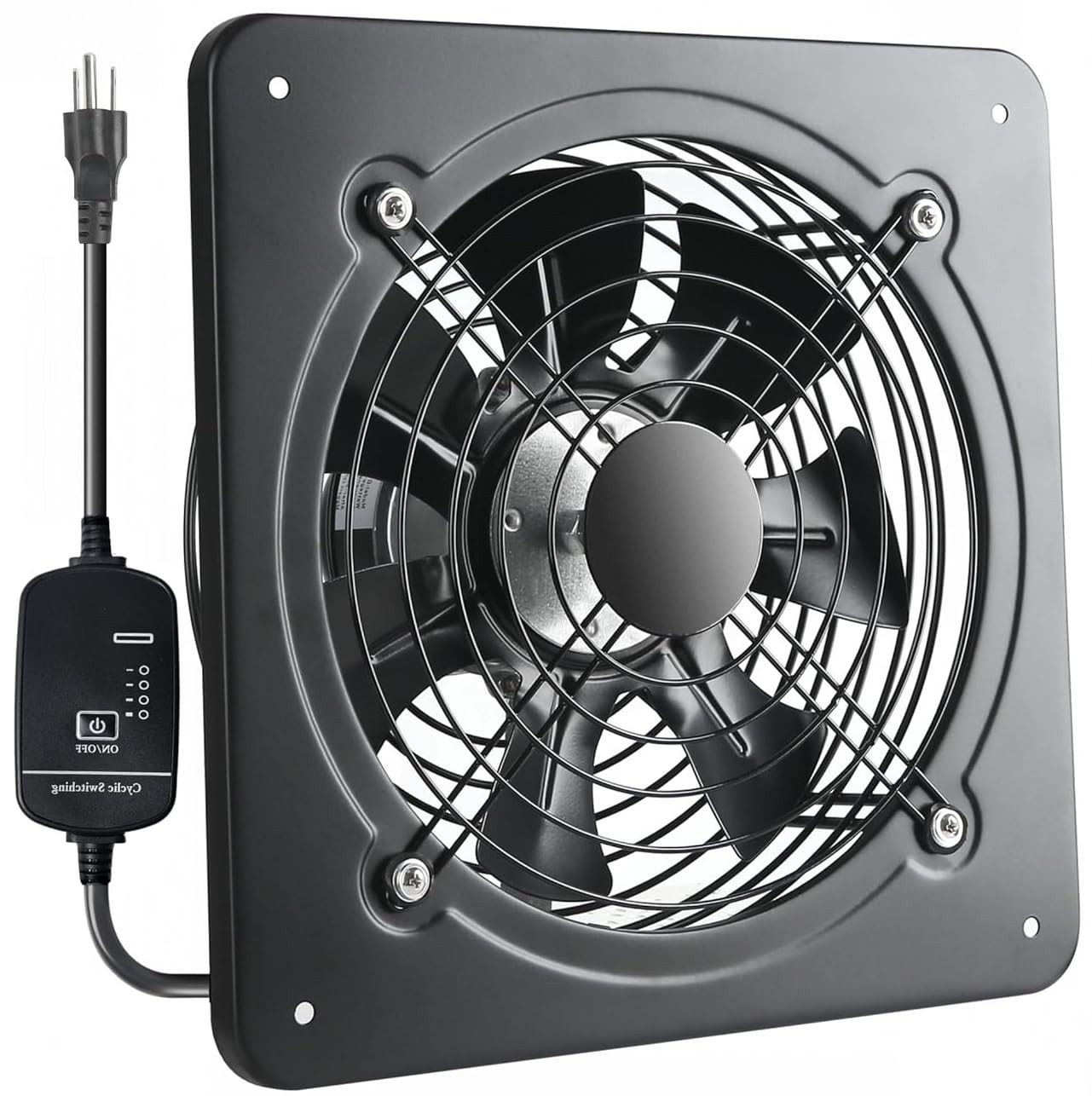 12" Wall Mounted Exhaust Fan - 720 CFM Ventilation for Home, Garage, Office, Bas
