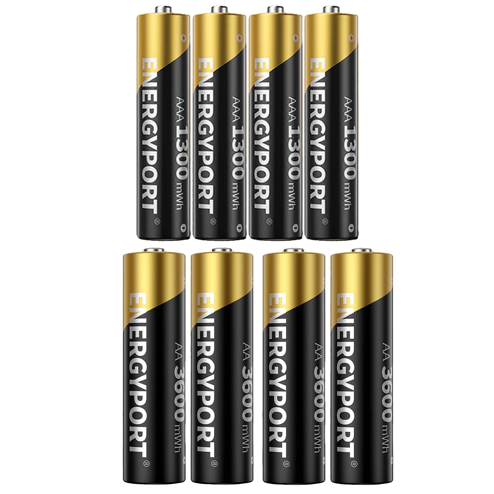 4Pcs AA + 4Pcs AAA Rechargeable Batteries Lithium 1.5V with Fast Charger Box