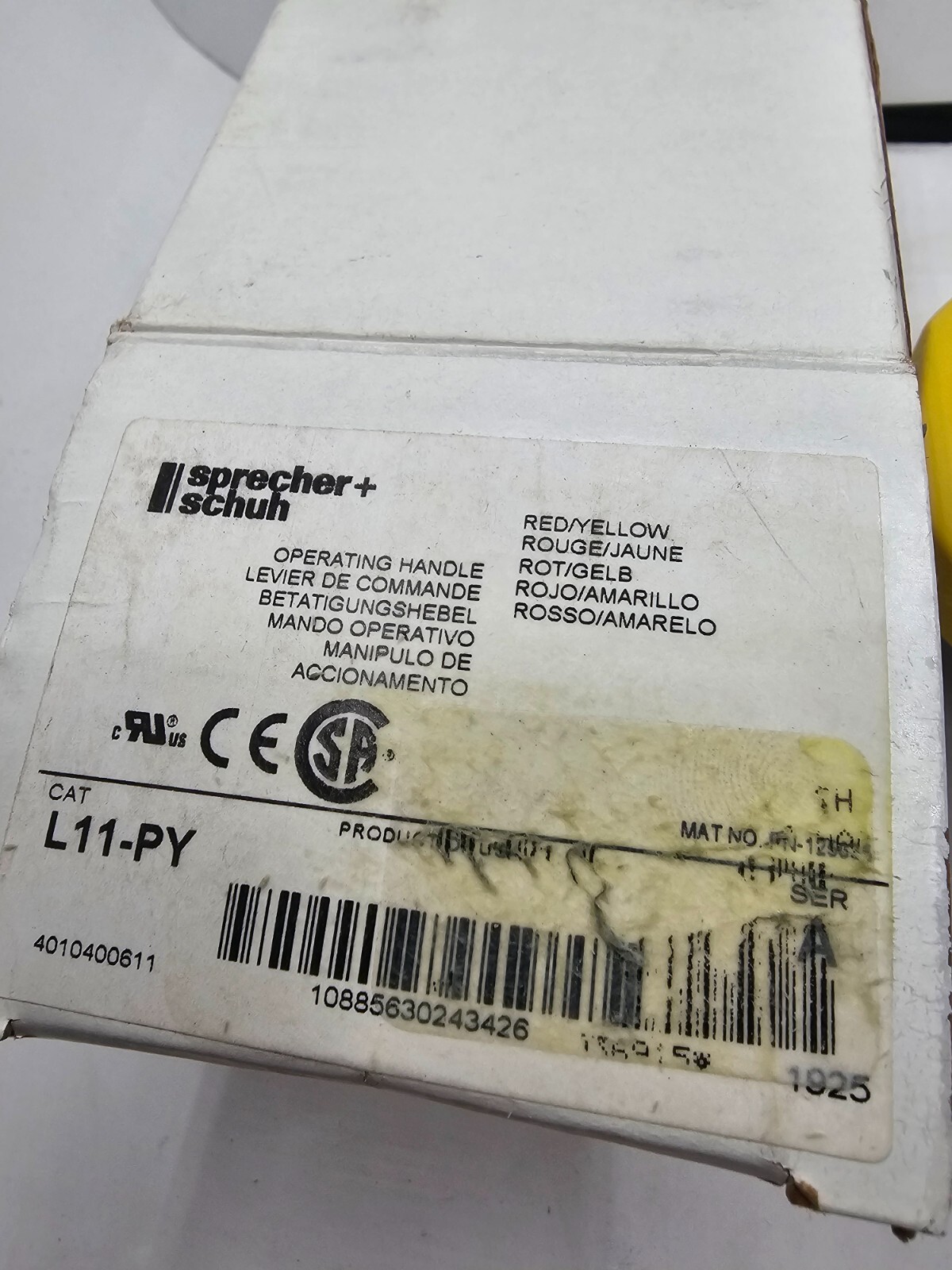 Sprecher Schuh L11-PY Switch Lever Handle Red/Yellow